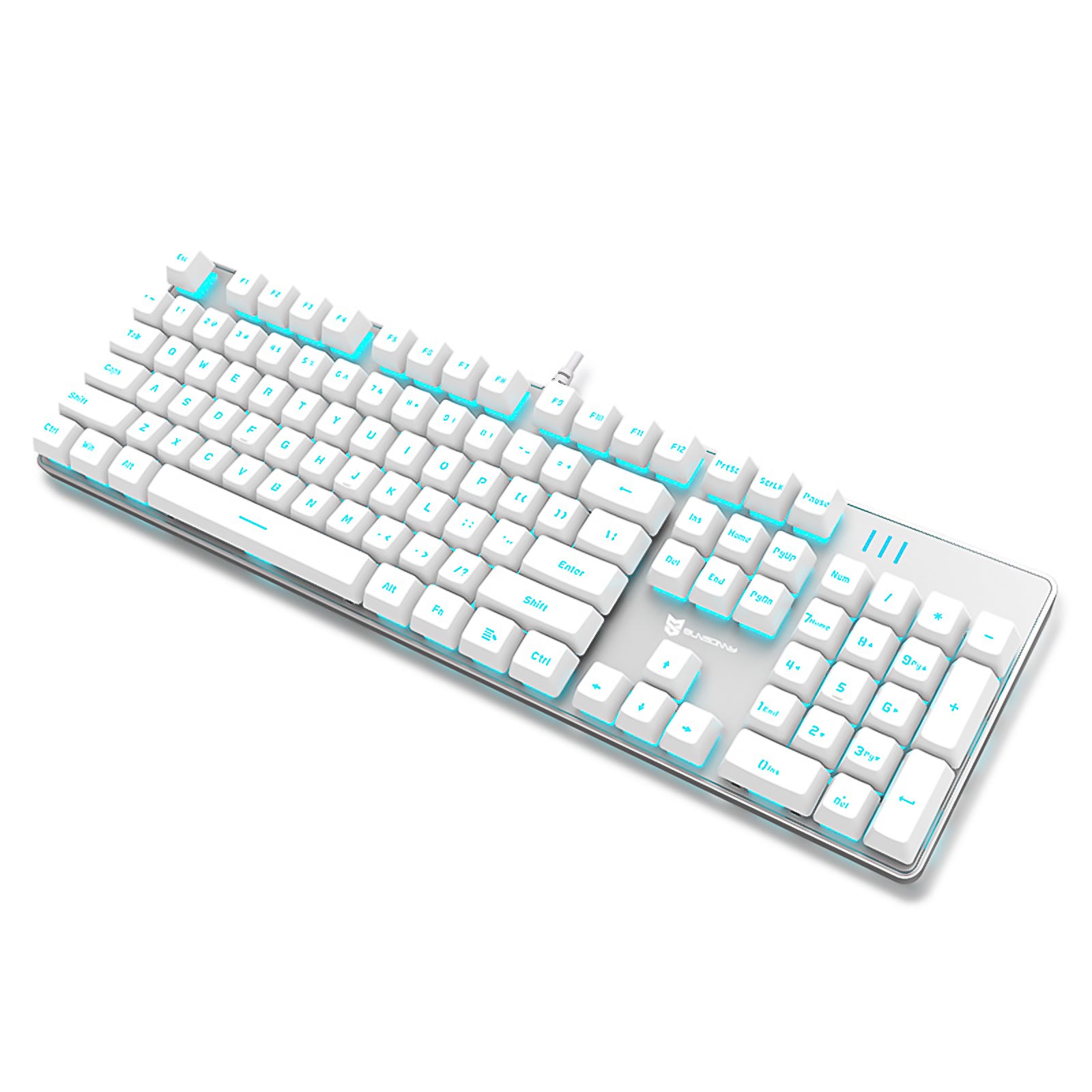 J9-Series Wired 104-Key Anti-Ghosting Blue Switch Mechanical Gaming  Keyboard with Blue LED Backlit