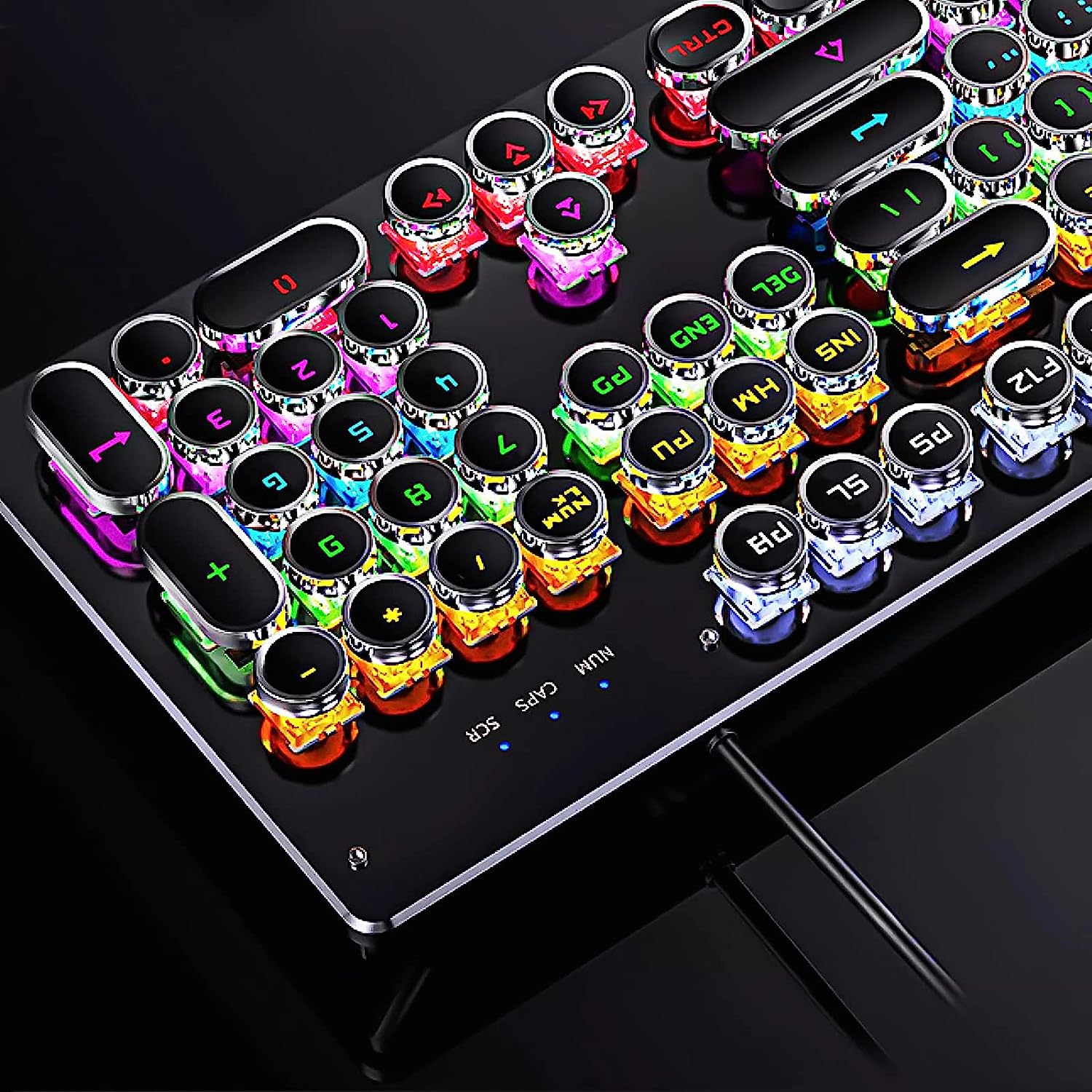 YD-Series 104 Key Full Sized Typewriter Style Mechanical Keyboard with Backlits