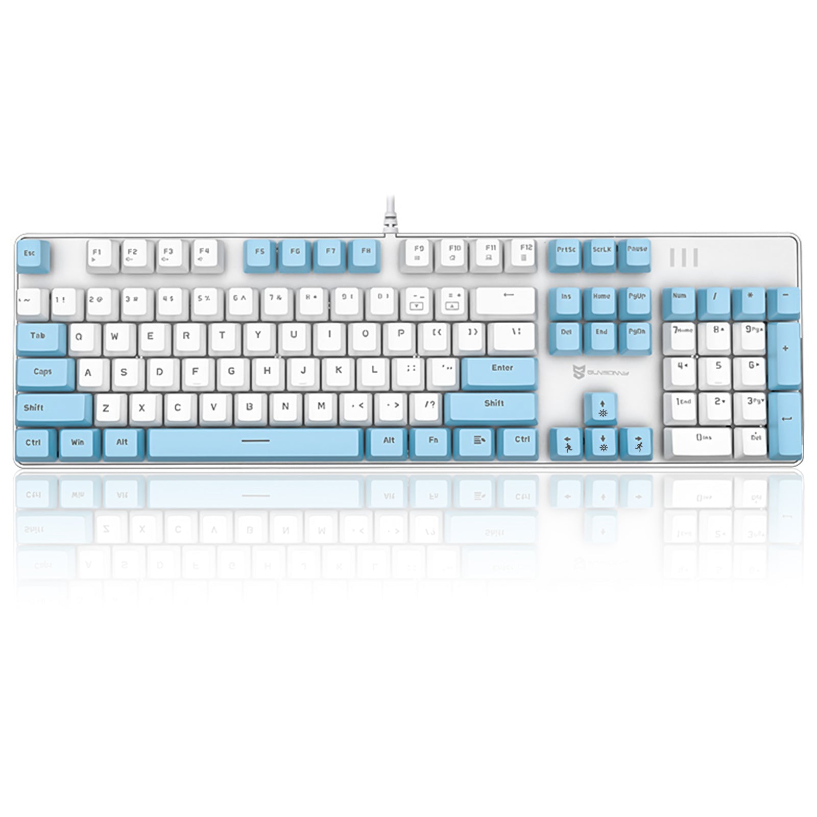 White Keyboard With popular Blue RGB Light