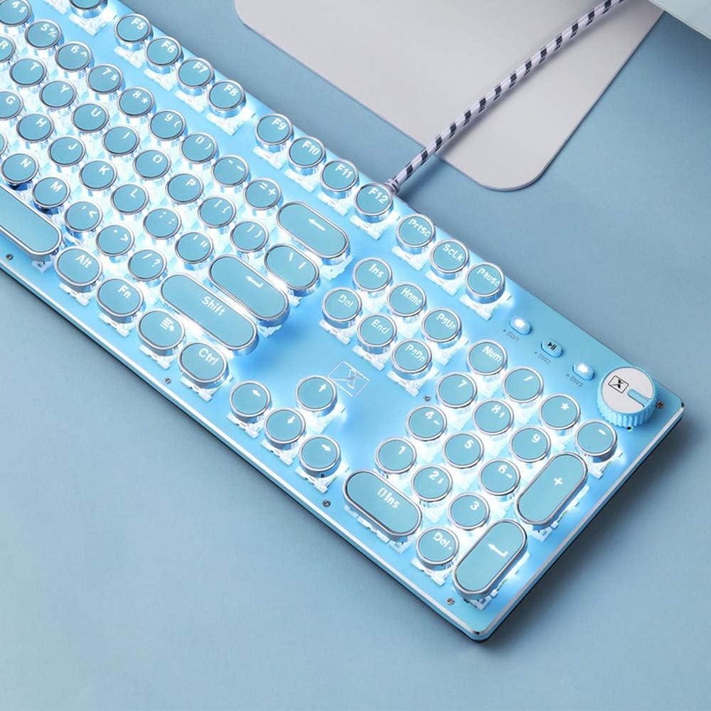 Blue X9-Series Blue Switch 104-Key Round Keycaps Wired Mechanical Keyboard