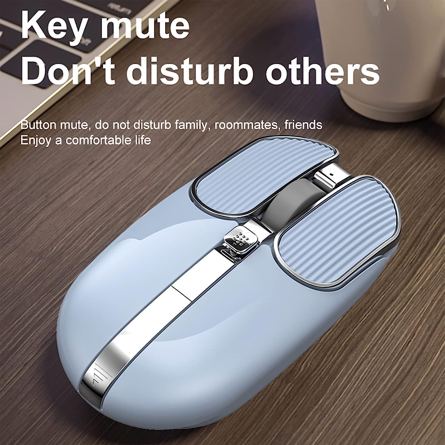 EZ-Series 2.4G Wireless USB Wired Dual Mode Rechargeable Mice with Battery Alarm Display