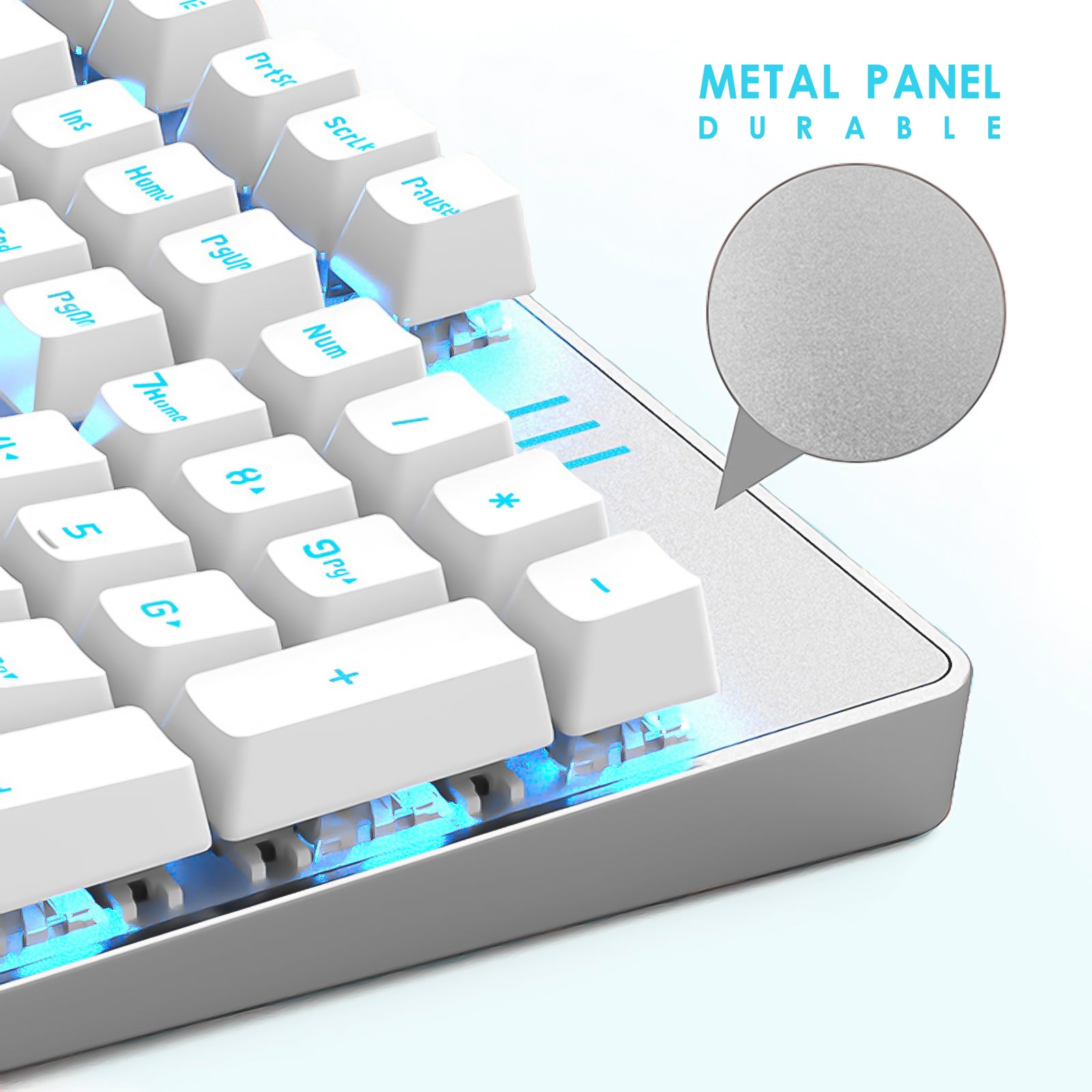 Mechanical Gaming Keyboard Hot Swappable with Multi Monochromatic Backlight 104Key Anti-ghosting Ergonomic Metal Plate Multimedia Key USB Wired for PC