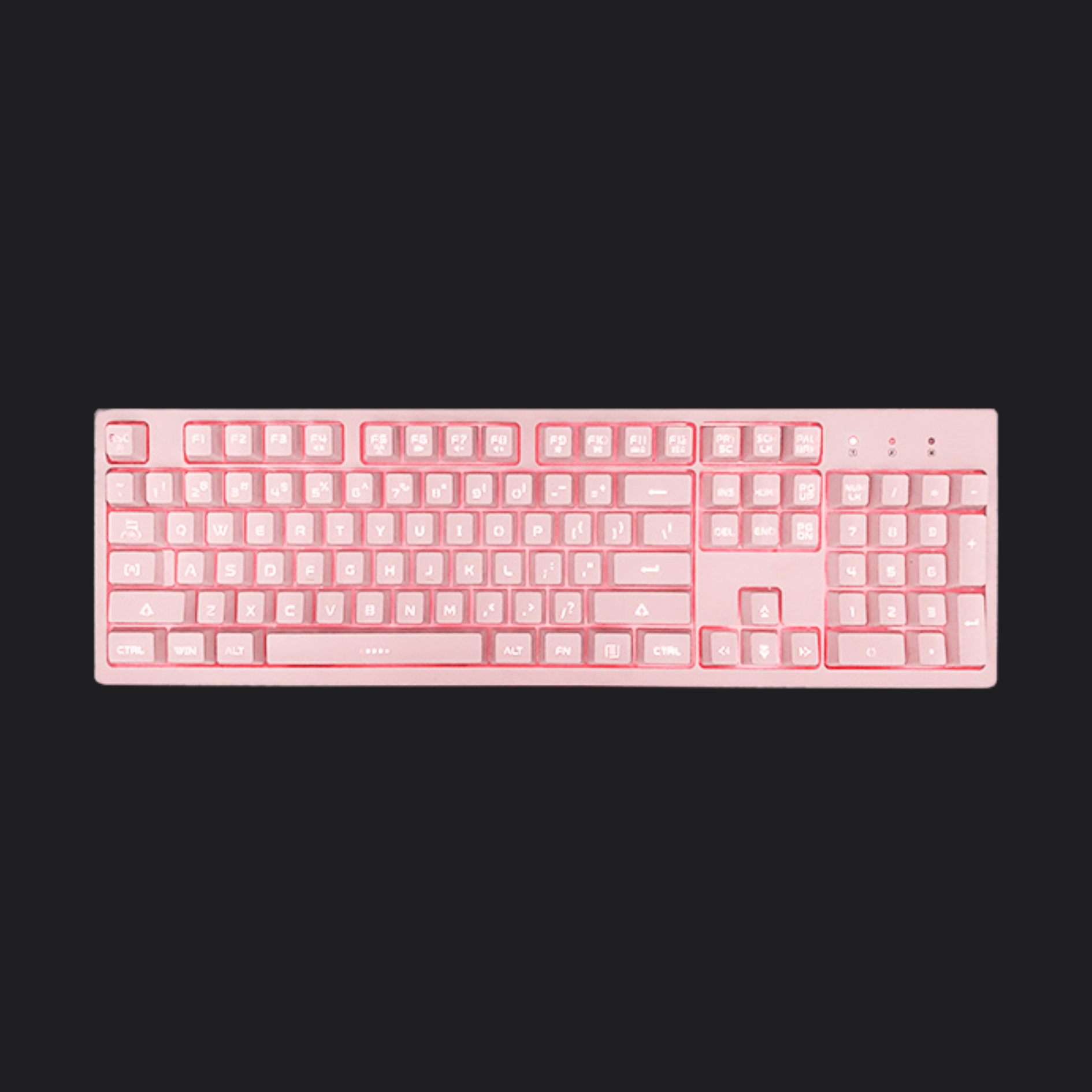 K60-Series 104-Key Full Sized Wired Membrane Keyboard with 3 Color Options and  7-Color Illuminated Backlit