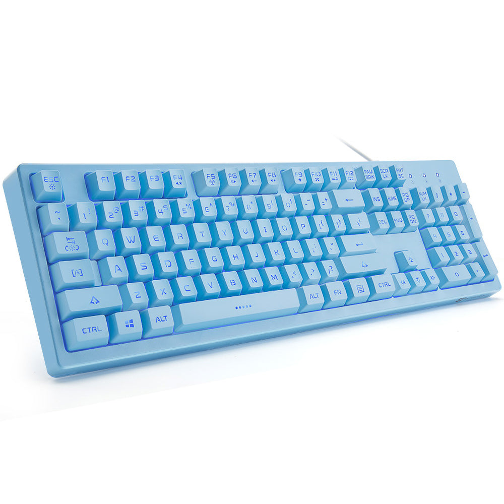 K60-Series 104-Key Full Sized Wired Membrane Keyboard with 3 Color