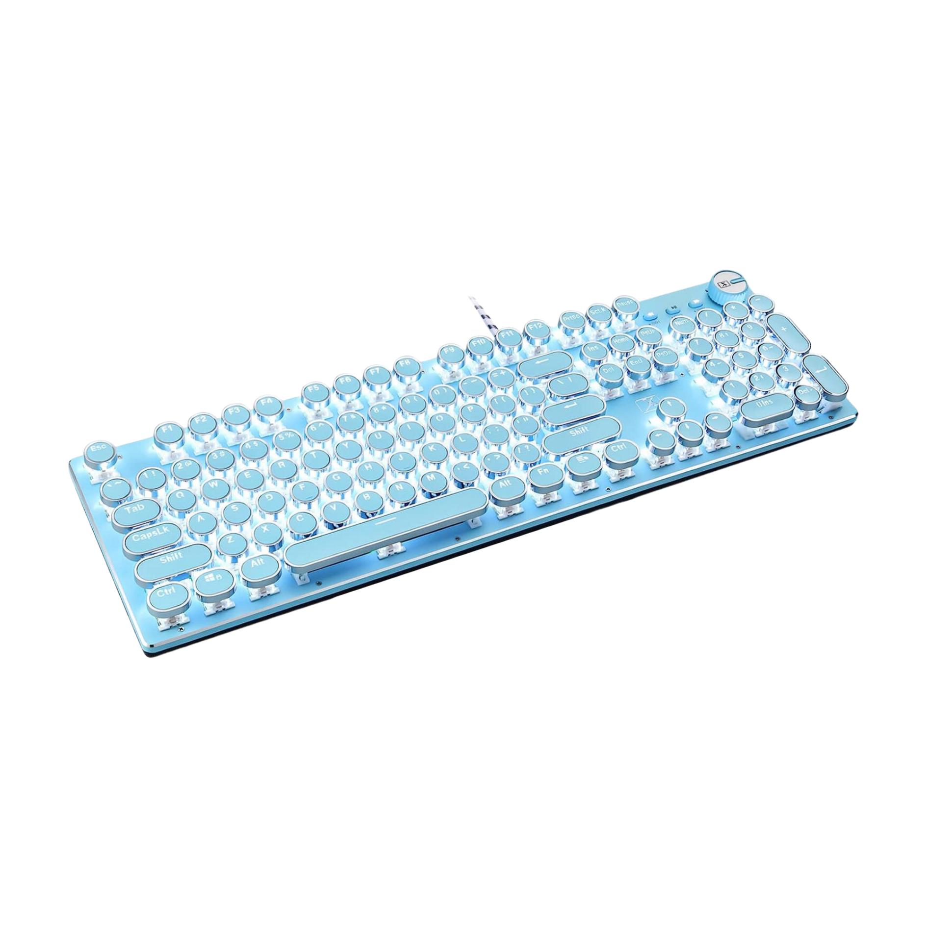Blue X9-Series Blue Switch 104-Key Round Keycaps Wired Mechanical Keyboard